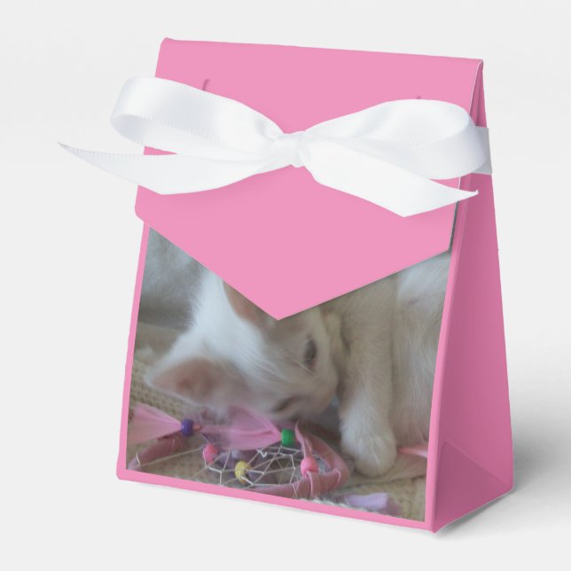 White Kitten Favor Boxes (Front Side)