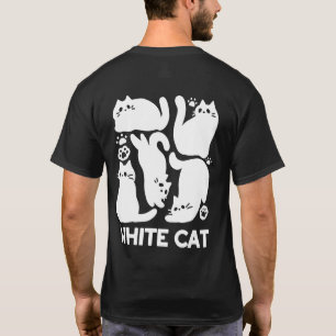 White Kitten Silhouettes - Cute Feline Design T-Shirt