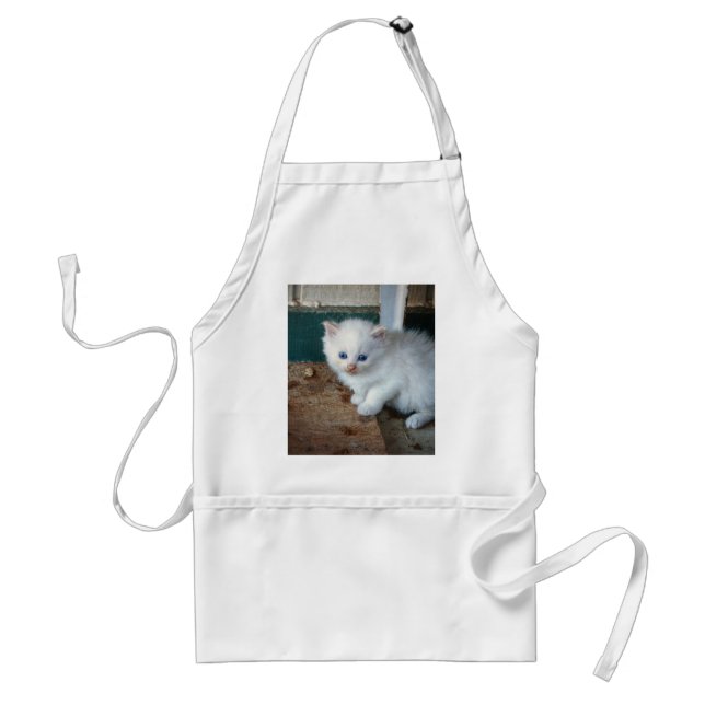 White Kitten Standard Apron (Front)