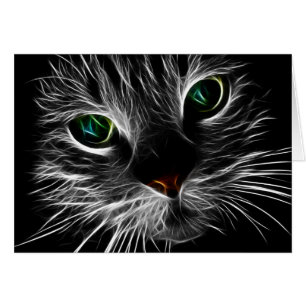 White Kitty Face Abstract Fractal Kitty
