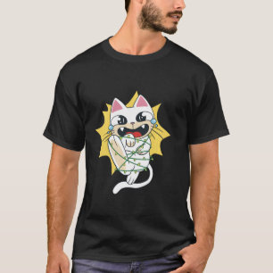 White Kitty Merry Christmas Lights Cat Gato Happy T-Shirt