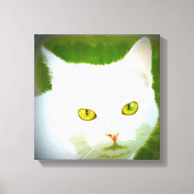 white kittycat canvas print (Front)