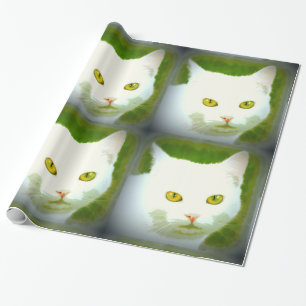 white kittycats wrapping paper