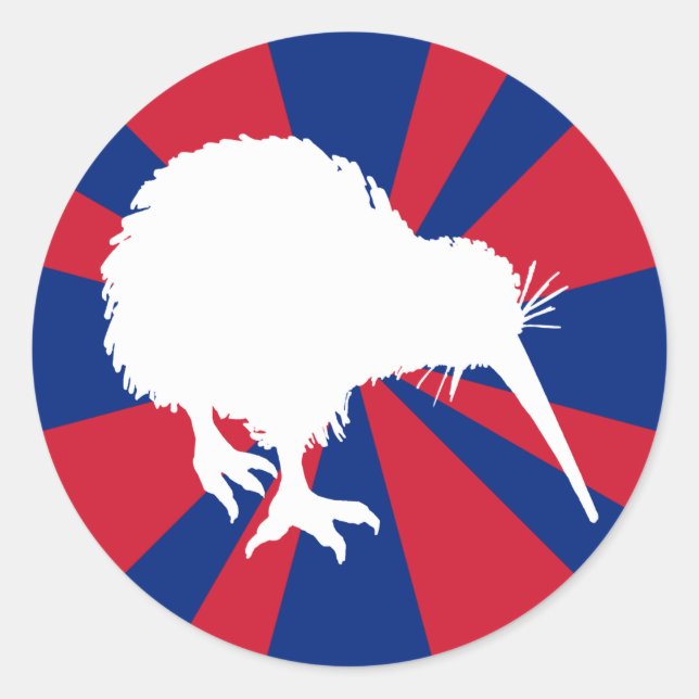 White Kiwi Classic Round Sticker (Front)