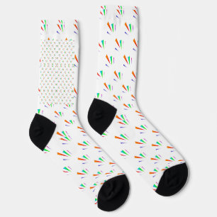 White knee-high socks with black heels 