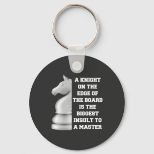 White Knight Chess Strategy Power Wisdom Master Keychain