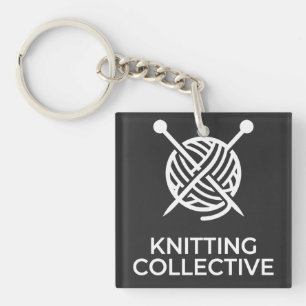 White Knitting Collective Keychain