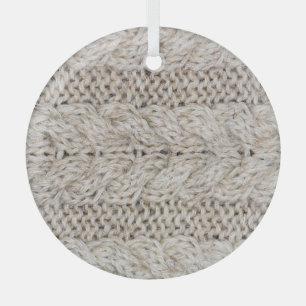White knitting wool, texture background glass ornament