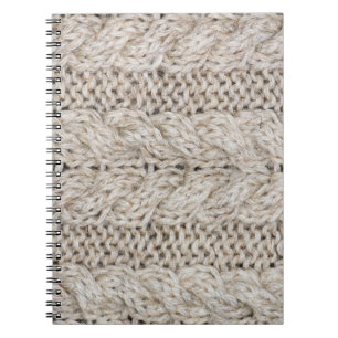 White knitting wool, texture background notebook