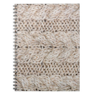 White knitting wool texture background. notebook