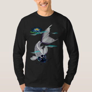 White Koi-Blue Lily Shirts