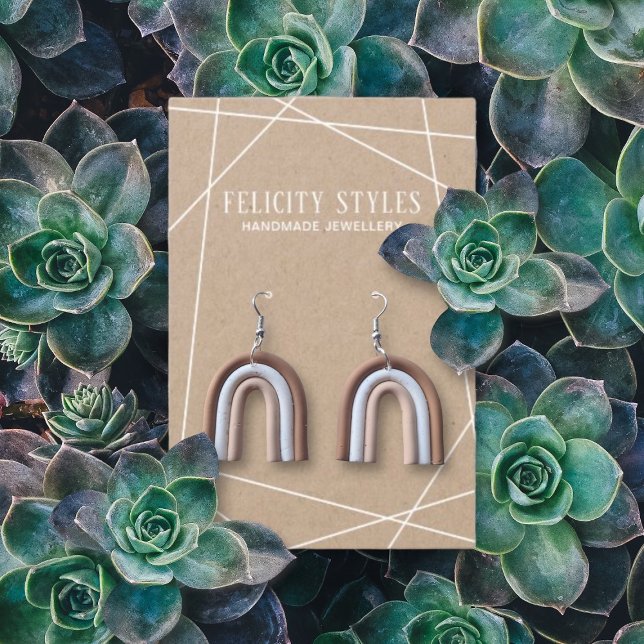 White Kraft Geometric Frame Earring Display Card (Creator Uploaded)