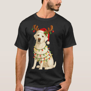 White Lab Christmas Tree Light Pajama Labrador Dog T-Shirt