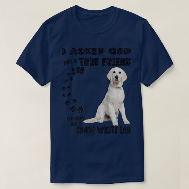 White Lab Saying Mom Dad Print, Snow Labrador Retr T-Shirt (Design Front)