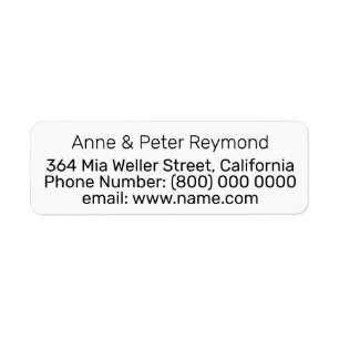 White label with names and address information