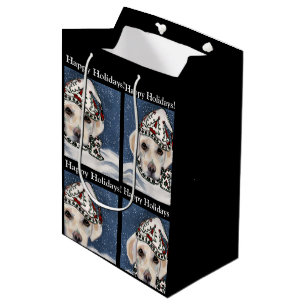 WHITE LABRADOR RETRIEVER   MEDIUM GIFT BAG