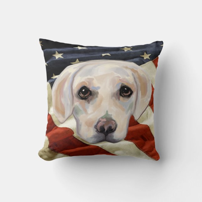 WHITE LABRADOR RETRIEVER THROW PILLOW (Front)