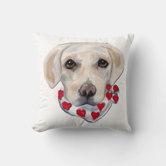 WHITE LABRADOR RETRIEVER THROW PILLOW (Front)