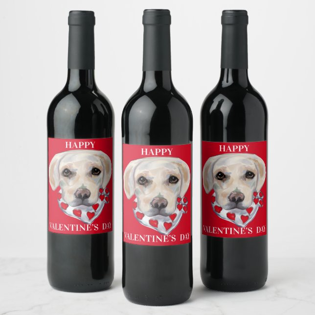 White Labrador Retriever Wine Label (Bottles)