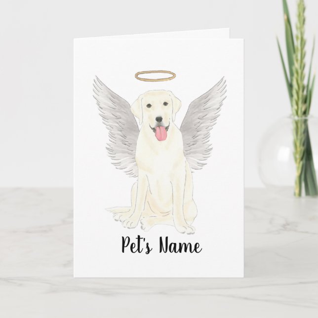 White Labrador Sympathy Memorial Card (Front)