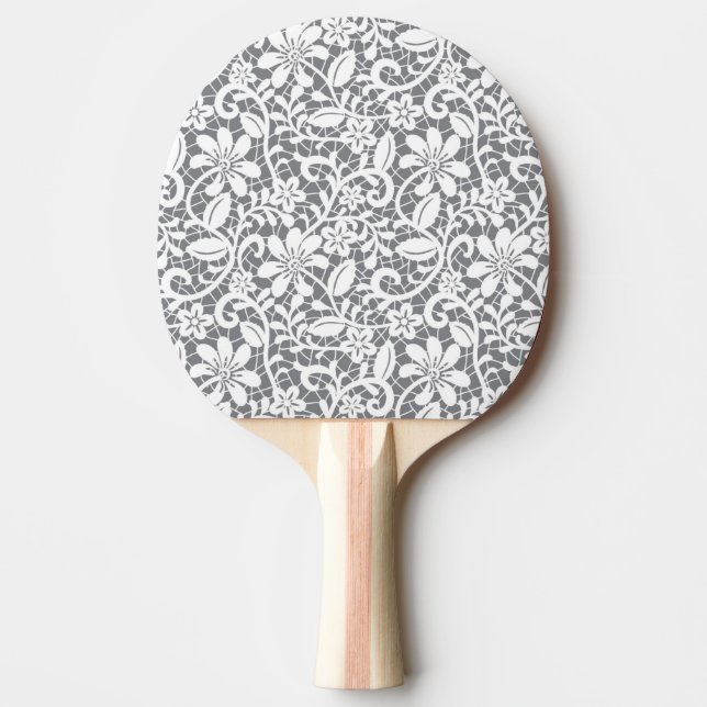 White Lace 1 Ping Pong Paddle (Front)