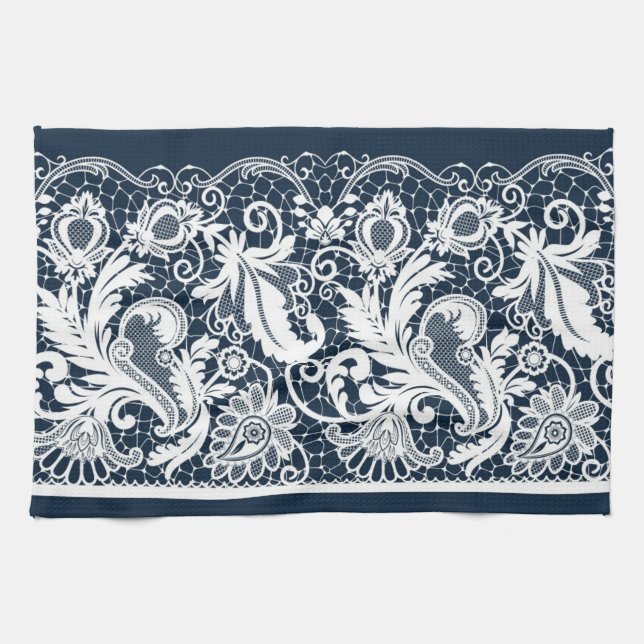 White lace 2 kitchen towel (Horizontal)