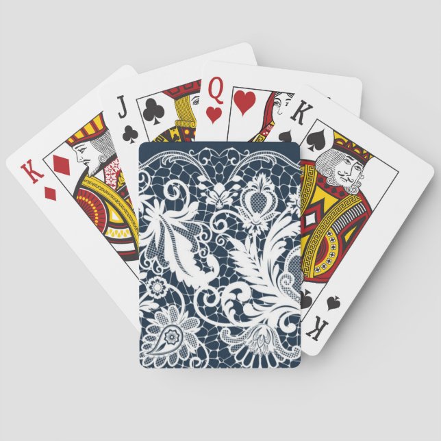 White lace 2 playing cards (Back)