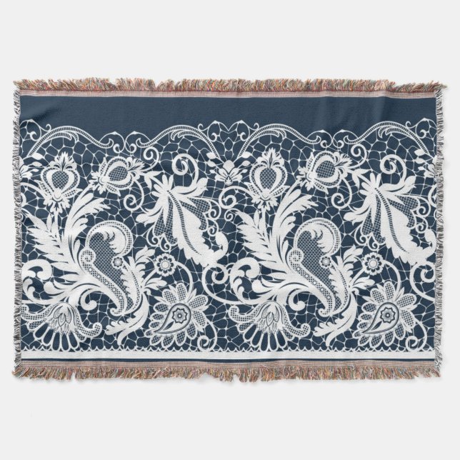 White lace 2 throw blanket (Front)