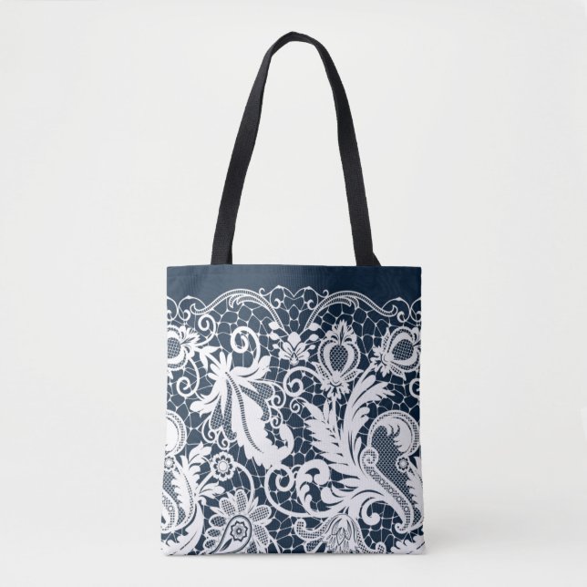 White lace 2 tote bag (Front)