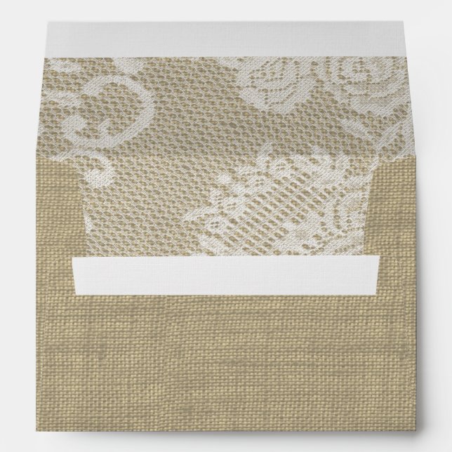White Lace and Burlap Printed 2 Envelope (Back (Bottom))