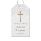 White Lace Baptism Thank You Favor Gift Tags