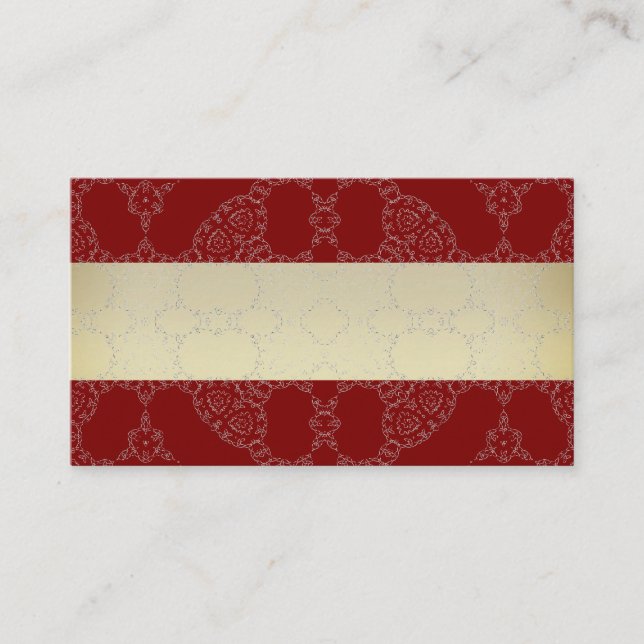 White Lace, Black and Gold Business Cards (Front)