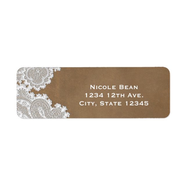 White Lace & Brown Rustic Chic Elegant Wedding (Front)