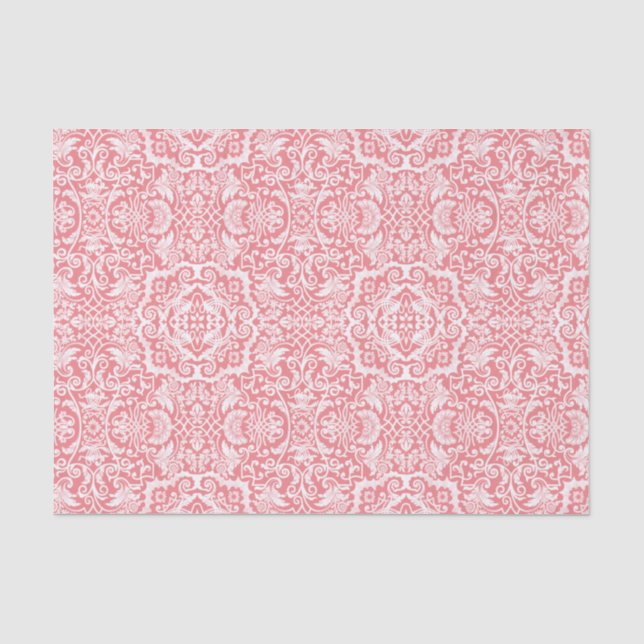 White Lace Damask Brocade Gift or Decoupage Tissue Paper (Front)