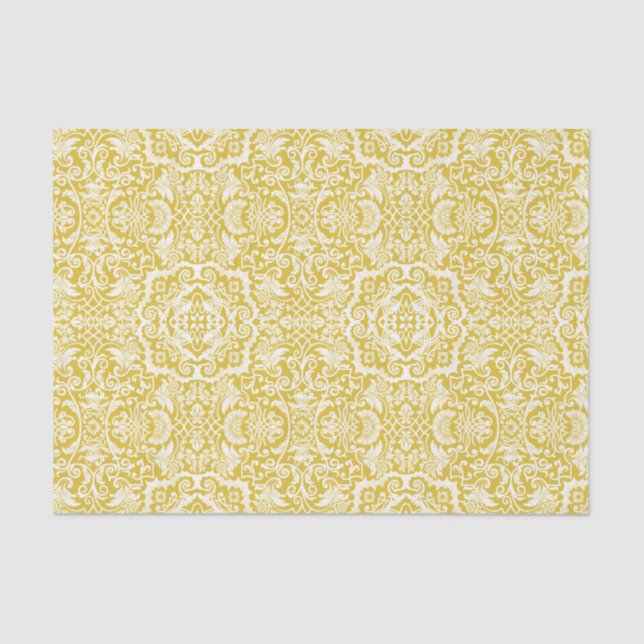 White Lace Damask Brocade Gift or Decoupage Tissue Tissue Paper (Front)