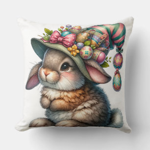 White lace easter throw pillow