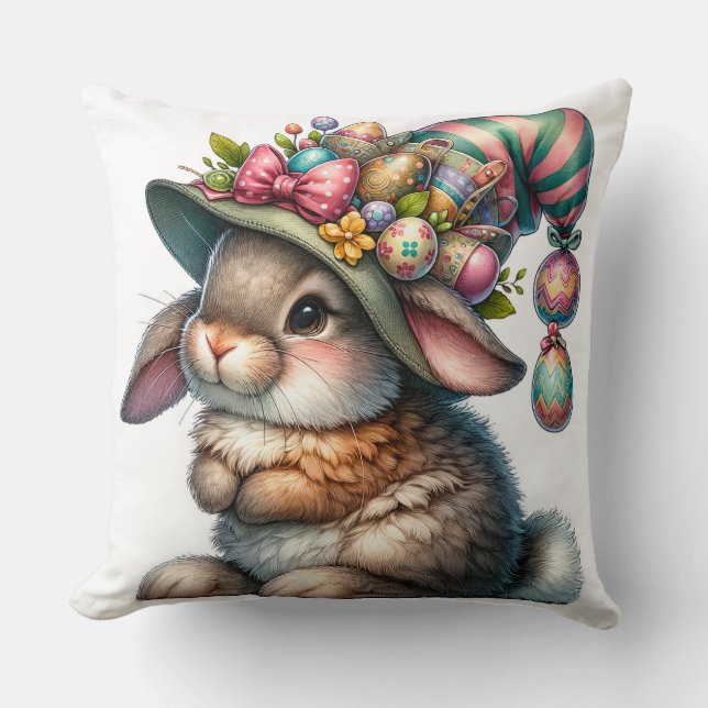 White lace easter throw pillow (Front)