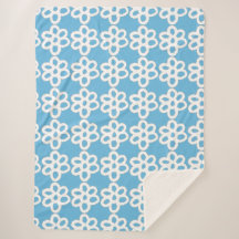 White Lace Floral Pattern Sherpa Blanket