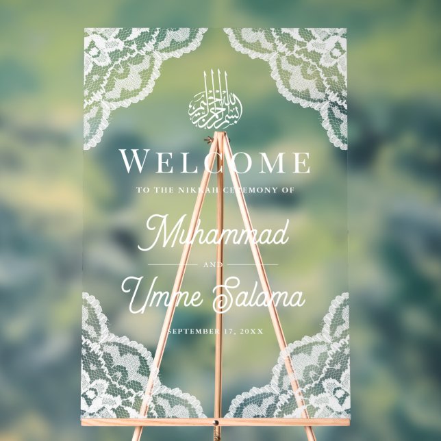 White Lace Muslim Wedding Welcome (Neutre)