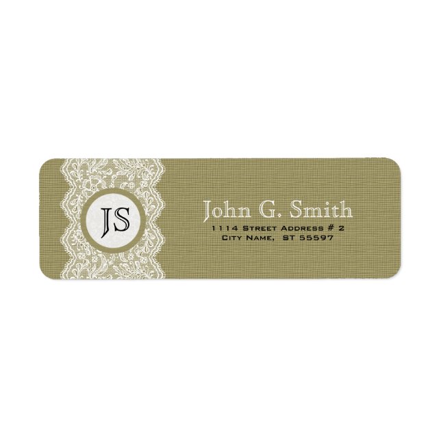 White Lace & Natural Beige Linen Burlap Texture (Front)