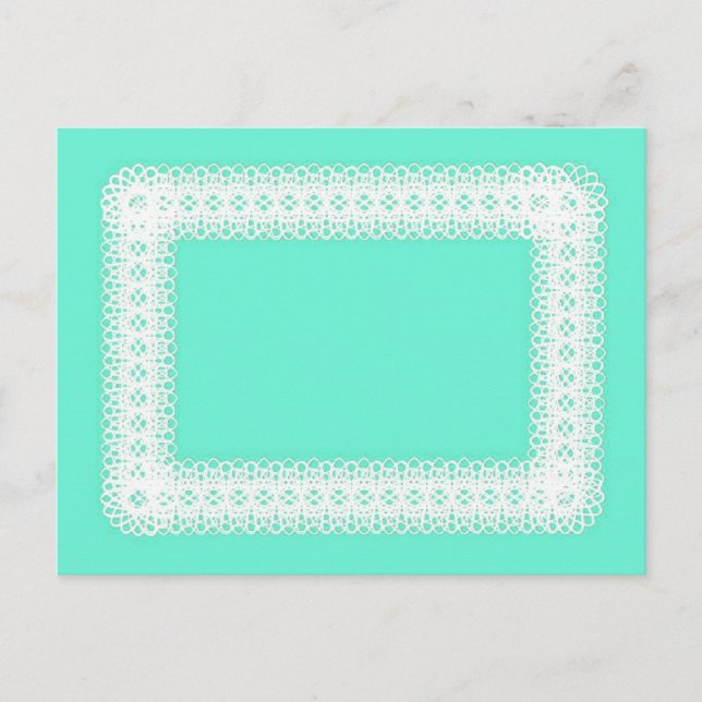 White Lace on Lime Green -DIY Postcard (Front)