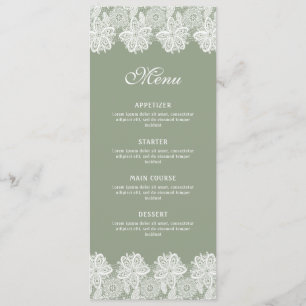 White Lace on Sage Green Classic Menu