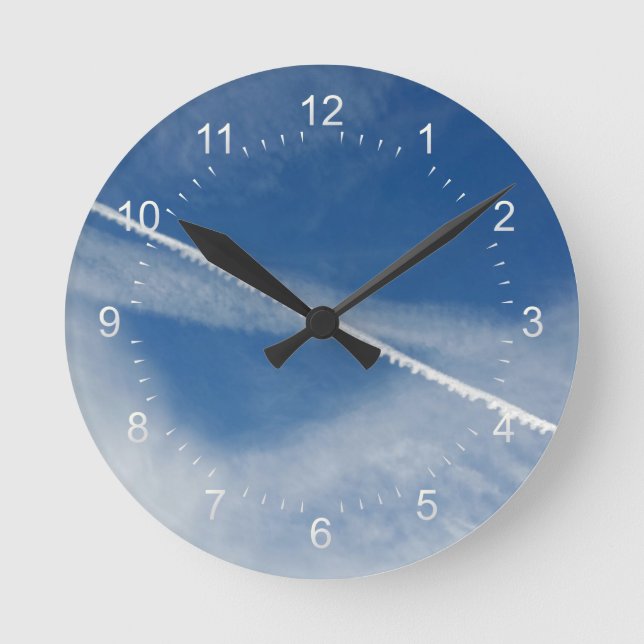 white lace on the sky round clock (Front)