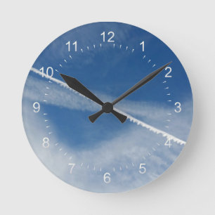 white lace on the sky round clock