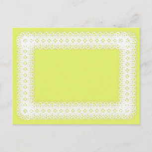 White Lace On Yellow - DIY Postcard