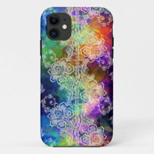 White Lace Over Rainbow Tissue Paper Case-Mate iPh iPhone 11 Case
