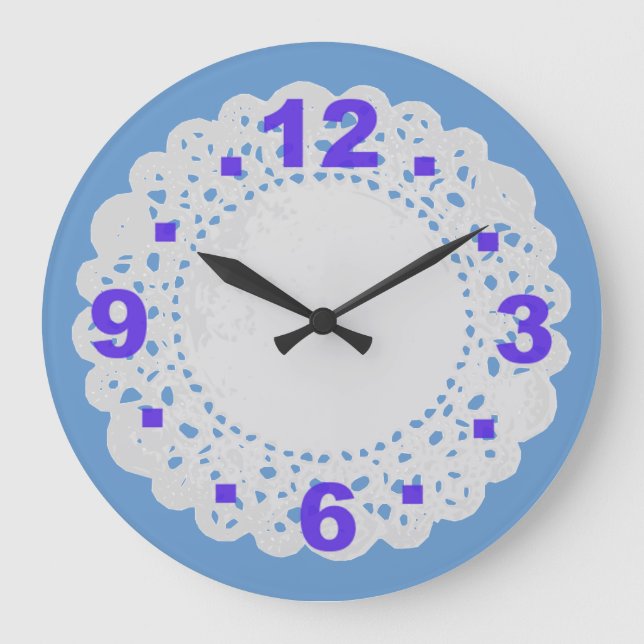 White Lace Paper Doily Clock (Front)