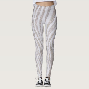White Lace Pattern Leggings