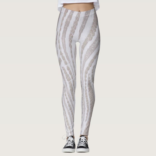 White Lace Pattern Leggings (Front)