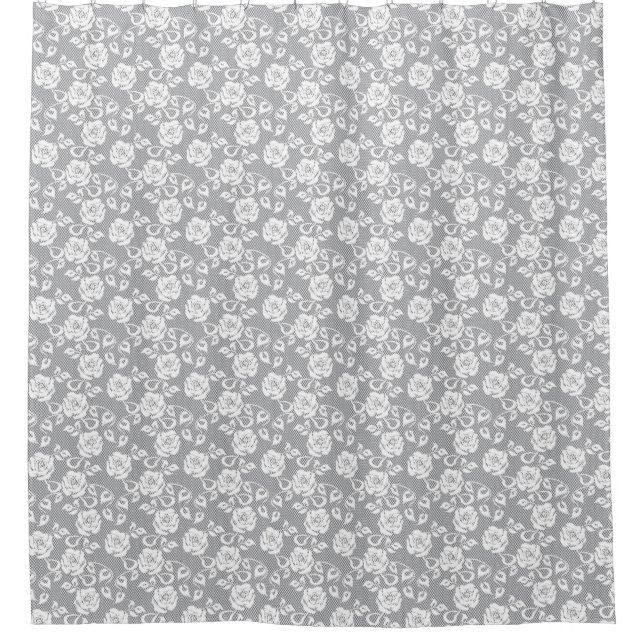 White lace pattern on grey background (Front)